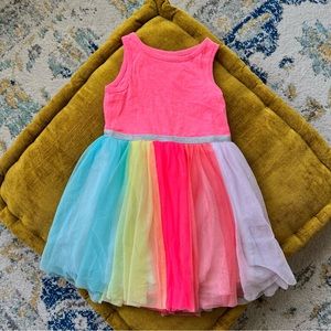 **Moving Sale** Cat & Jack Toddler Rainbow Tulle Tank Dress, size 2T, EUC